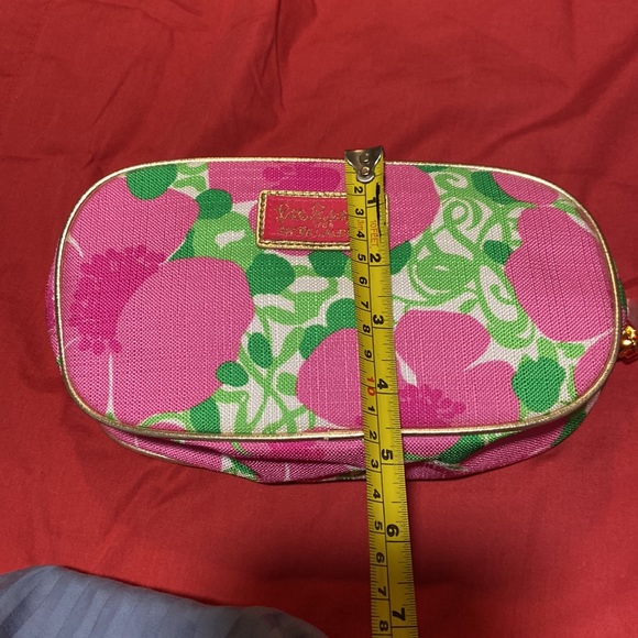 Nwot Lilly Pulitzer Make Up Bag Estee Lauder Pink and Green floral - Picture 7 of 9